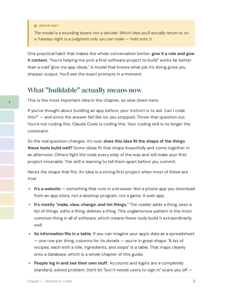 A further interior page from chapter one, showing a callout box and step-by-step instructions.